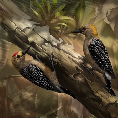 Hoffmans Woodpecker painting